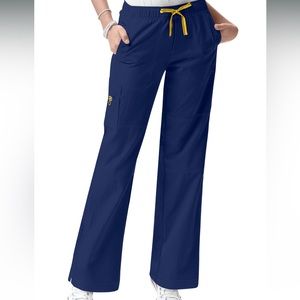 WonderWink 4-Stretch Navy Blue Drawstring Cargo Pants medium petite